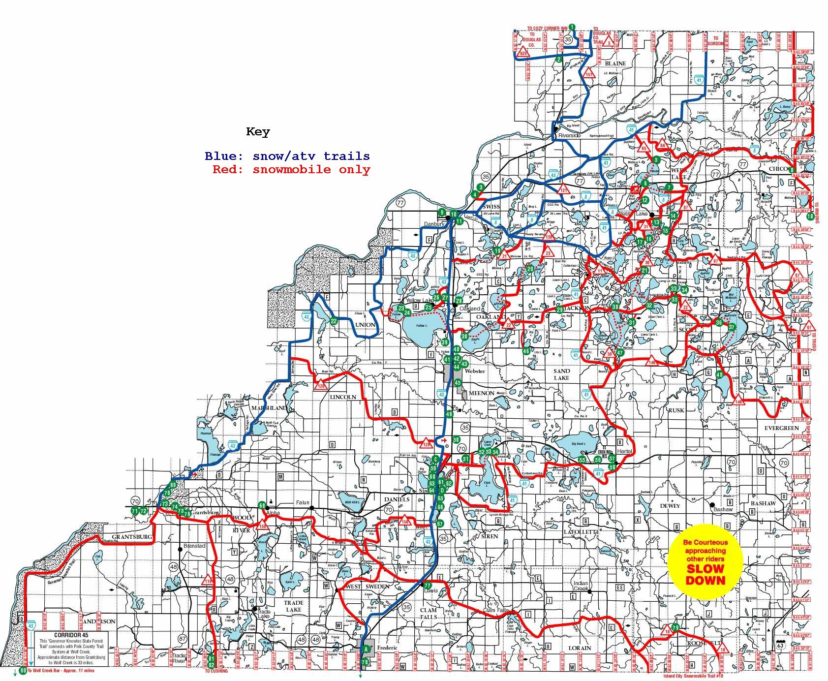 Burnett County Wi Map County Trail Map